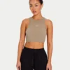 Base Racer Crop-Top für Damen – Graugrün Base Racer Crop-Top für Damen – Graugrün