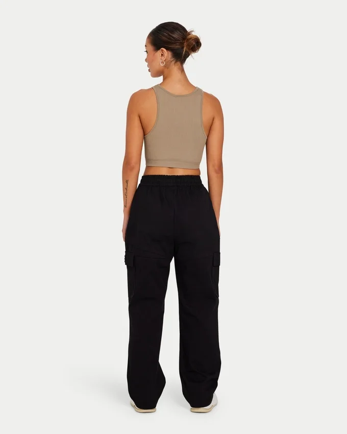 Base Racer Crop-Top für Damen – Graugrün Base Racer Crop-Top für Damen – Graugrün