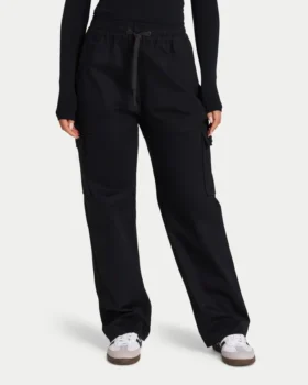 Cargohose für Damen – schwarz