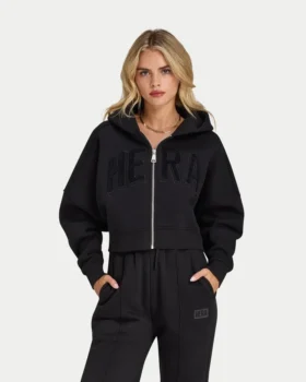 Damen 365 Cropped-Hoodie mit Reißverschluss