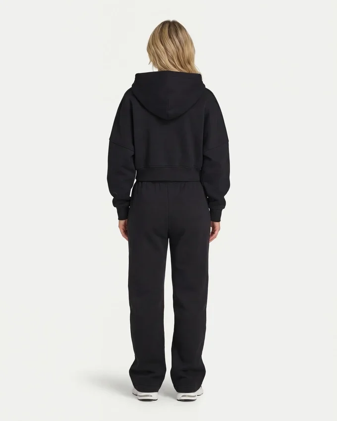 Damen 365 Cropped-Hoodie mit Reißverschluss Damen 365 Cropped-Hoodie mit Reißverschluss