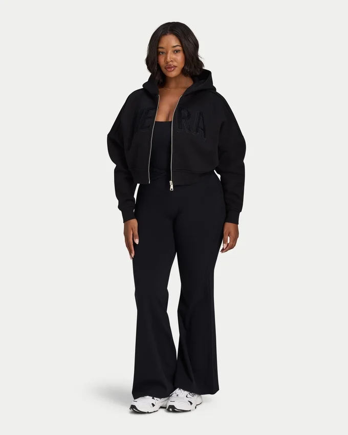 Damen 365 Cropped-Hoodie mit Reißverschluss Damen 365 Cropped-Hoodie mit Reißverschluss