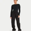 Damen-Basics: Dual-Wear-Langarm-Oberteil – schwarz Damen-Basics: Dual-Wear-Langarm-Oberteil – schwarz