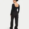 Damen-Basics: Dual-Wear-Langarm-Oberteil – schwarz Damen-Basics: Dual-Wear-Langarm-Oberteil – schwarz