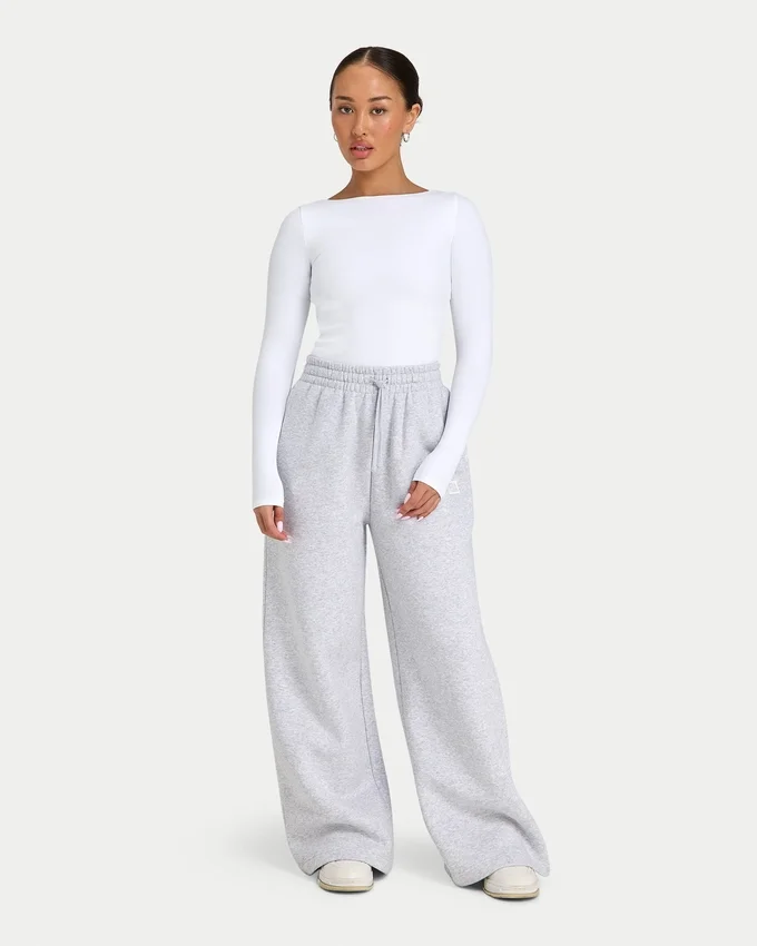 Damen-Basics: Dual-Wear-Langarm-Oberteil – Weiß Damen-Basics: Dual-Wear-Langarm-Oberteil – Weiß