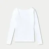 Damen-Basics: Dual-Wear-Langarm-Oberteil – Weiß Damen-Basics: Dual-Wear-Langarm-Oberteil – Weiß