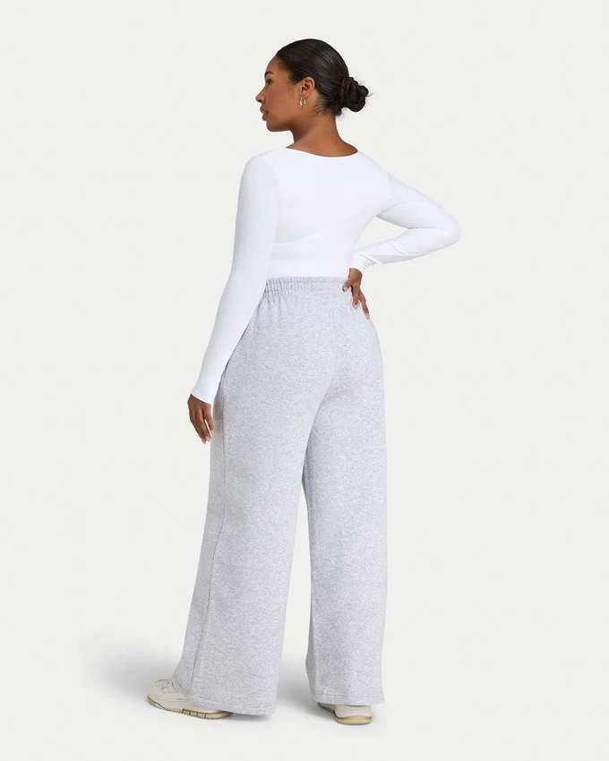 Damen-Basics: Dual-Wear-Langarm-Oberteil – Weiß Damen-Basics: Dual-Wear-Langarm-Oberteil – Weiß