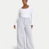 Damen-Basics: Dual-Wear-Langarm-Oberteil – Weiß Damen-Basics: Dual-Wear-Langarm-Oberteil – Weiß