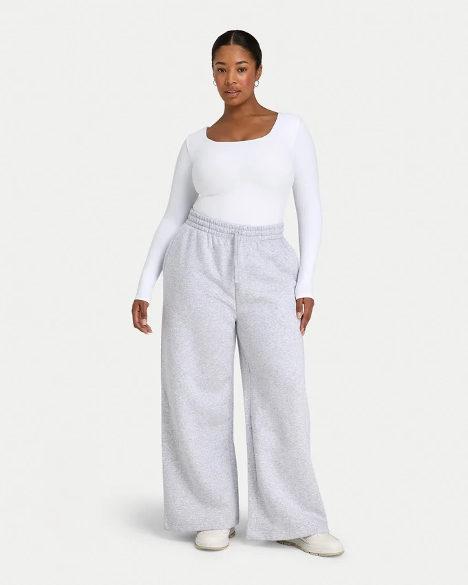 Damen-Basics: Dual-Wear-Langarm-Oberteil – Weiß Damen-Basics: Dual-Wear-Langarm-Oberteil – Weiß
