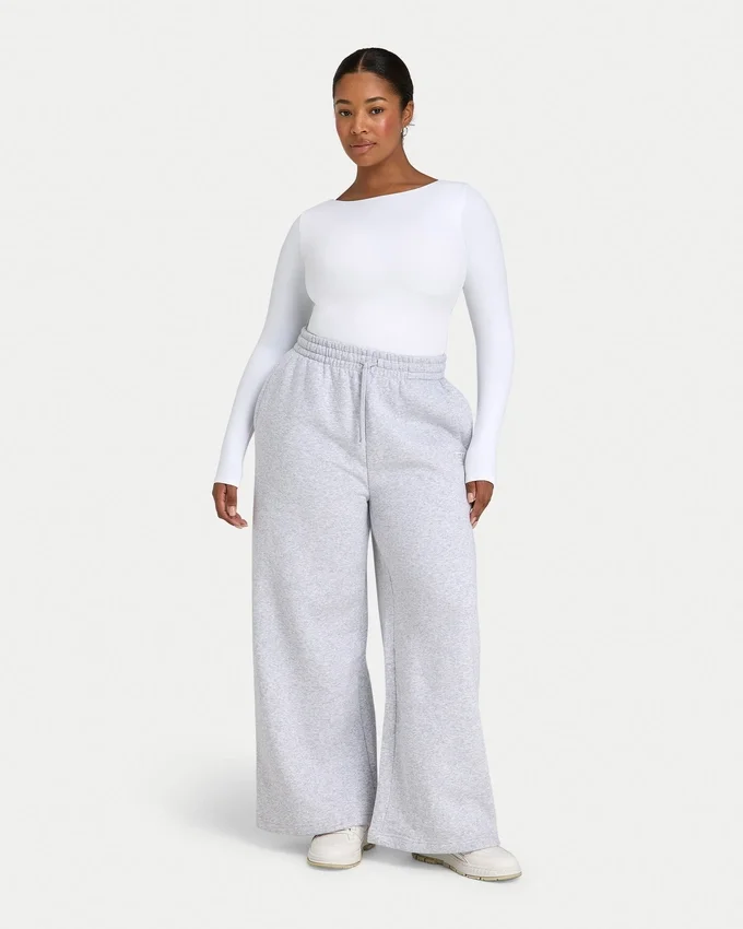 Damen-Basics: Dual-Wear-Langarm-Oberteil – Weiß Damen-Basics: Dual-Wear-Langarm-Oberteil – Weiß