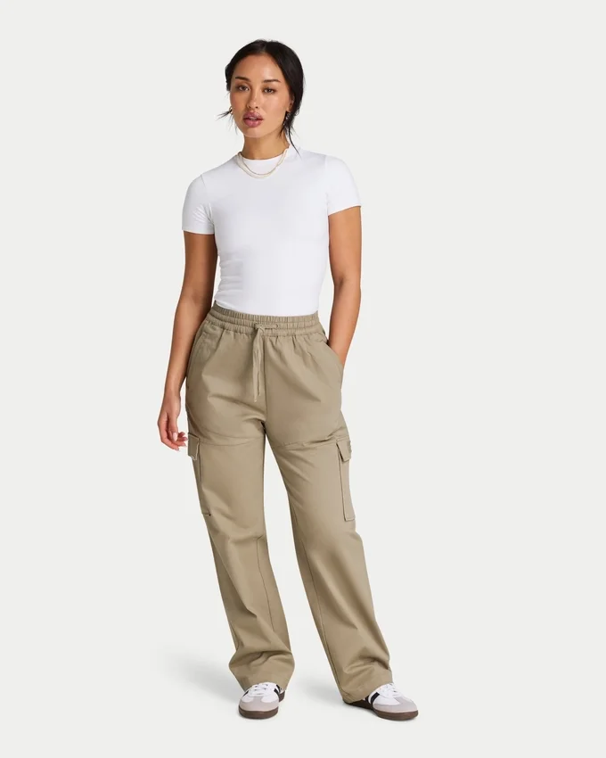 Damen-Cargohose – Graugrün Damen-Cargohose – Graugrün