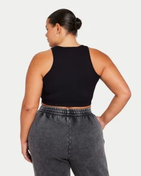 Damen-Crop-Top „Base Racer“ – schwarz