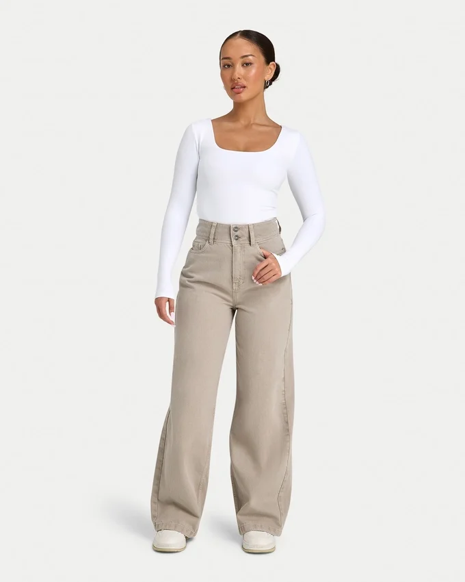 Damen-Denim-Jeans mit Weite – Stone Damen-Denim-Jeans mit Weite – Stone