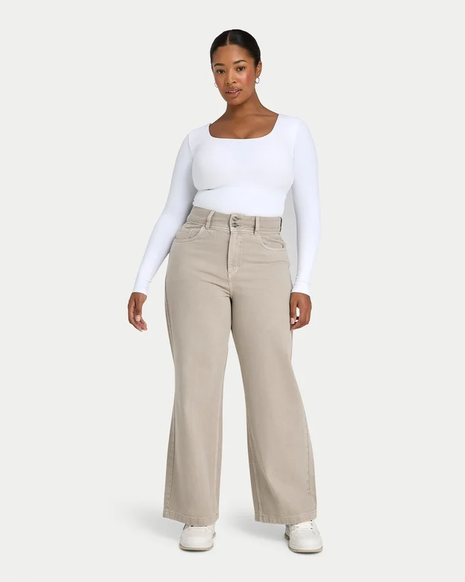 Damen-Denim-Jeans mit Weite – Stone Damen-Denim-Jeans mit Weite – Stone