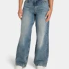 Damen-Denim-Jeans mit weitem Bein – Mid-Wash Damen-Denim-Jeans mit weitem Bein – Mid-Wash