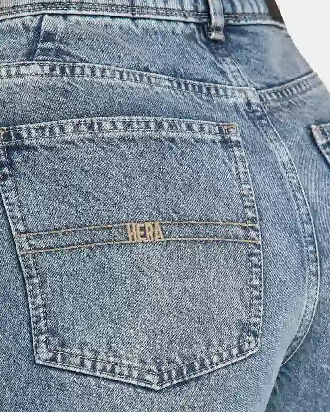 Damen-Denim-Jeans mit weitem Bein – Mid-Wash Damen-Denim-Jeans mit weitem Bein – Mid-Wash