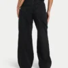 Damen-Denim-Jeans mit weitem Bein – schwarz Damen-Denim-Jeans mit weitem Bein – schwarz