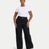 Damen-Denim-Jeans mit weitem Bein – schwarz Damen-Denim-Jeans mit weitem Bein – schwarz