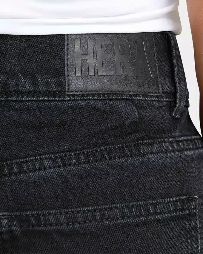 Damen-Denim-Jeans mit weitem Bein – schwarz Damen-Denim-Jeans mit weitem Bein – schwarz