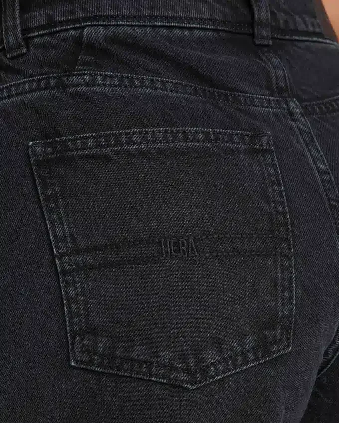 Damen-Denim-Jeans mit weitem Bein – schwarz Damen-Denim-Jeans mit weitem Bein – schwarz