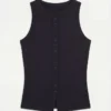 Damen-Essentials-Oberteil mit Knöpfen Damen-Essentials-Oberteil mit Knöpfen