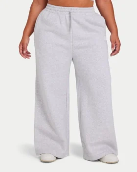 Damen-Jogginghose „Collective“ mit weitem Bein – grau meliert