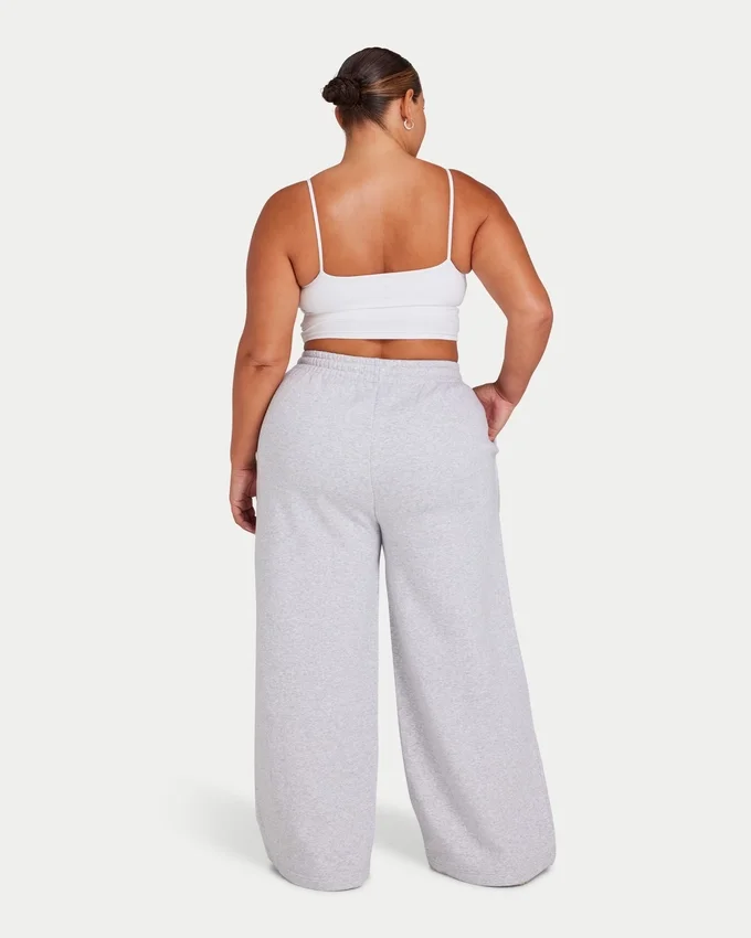 Damen-Jogginghose „Collective“ mit weitem Bein – grau meliert Damen-Jogginghose „Collective“ mit weitem Bein – grau meliert