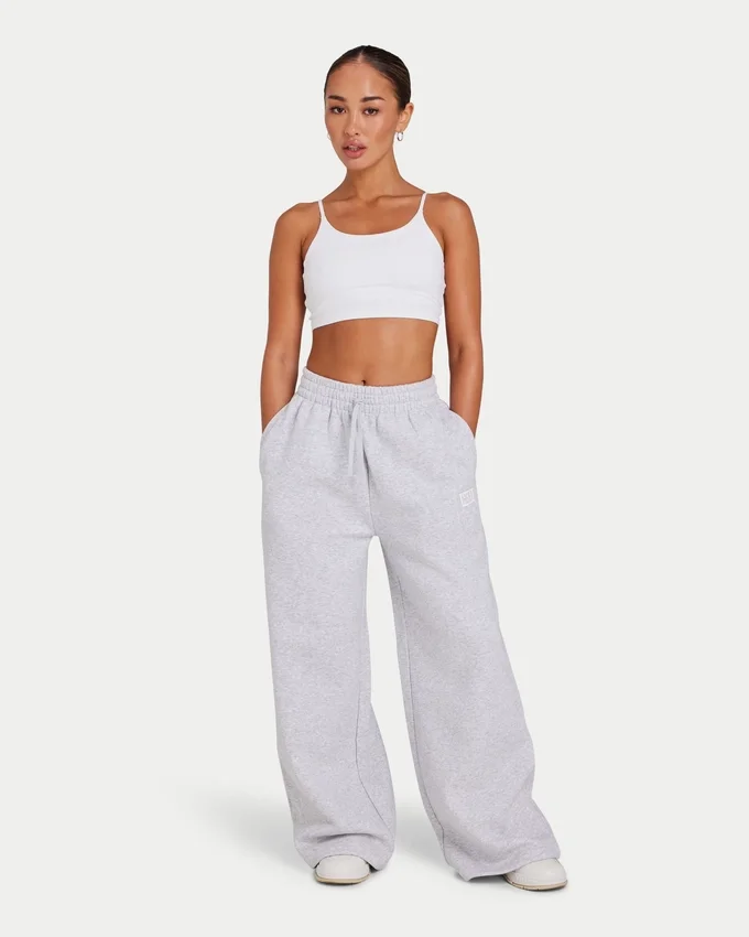 Damen-Jogginghose „Collective“ mit weitem Bein – grau meliert Damen-Jogginghose „Collective“ mit weitem Bein – grau meliert