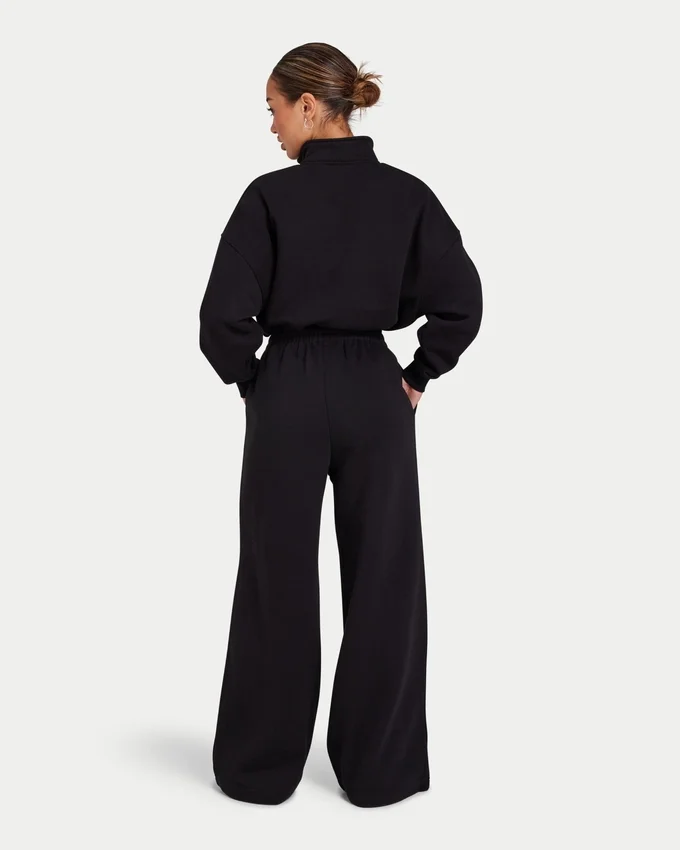 Damen-Jogginghose „Collective“ mit weitem Bein – schwarz Damen-Jogginghose „Collective“ mit weitem Bein – schwarz