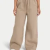 Damen-Jogginghose mit weitem Bein – Mokka Damen-Jogginghose mit weitem Bein – Mokka