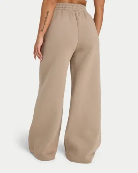 Damen-Jogginghose mit weitem Bein – Mokka