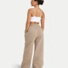 Damen-Jogginghose mit weitem Bein – Mokka Damen-Jogginghose mit weitem Bein – Mokka