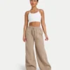 Damen-Jogginghose mit weitem Bein – Mokka Damen-Jogginghose mit weitem Bein – Mokka