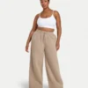 Damen-Jogginghose mit weitem Bein – Mokka Damen-Jogginghose mit weitem Bein – Mokka