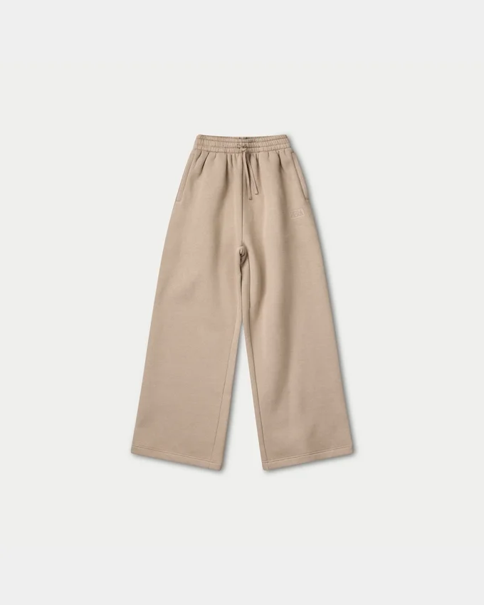 Damen-Jogginghose mit weitem Bein – Mokka Damen-Jogginghose mit weitem Bein – Mokka