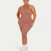 Damen-Midi-Kleid „Base Racer“ – Eichelbraun Damen-Midi-Kleid „Base Racer“ – Eichelbraun