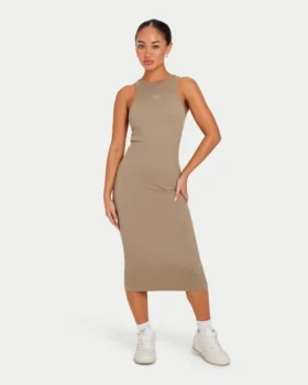 Damen-Midi-Kleid „Base Racer“ – Graugrün