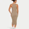 Damen-Midi-Kleid „Base Racer“ – Graugrün Damen-Midi-Kleid „Base Racer“ – Graugrün