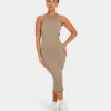 Damen-Midi-Kleid „Base Racer“ – Graugrün Damen-Midi-Kleid „Base Racer“ – Graugrün