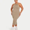 Damen-Midi-Kleid „Base Racer“ – Graugrün Damen-Midi-Kleid „Base Racer“ – Graugrün