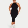 Damen-Midi-Kleid „Base Racer“ – schwarz Damen-Midi-Kleid „Base Racer“ – schwarz