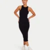 Damen-Midi-Kleid „Base Racer“ – schwarz Damen-Midi-Kleid „Base Racer“ – schwarz