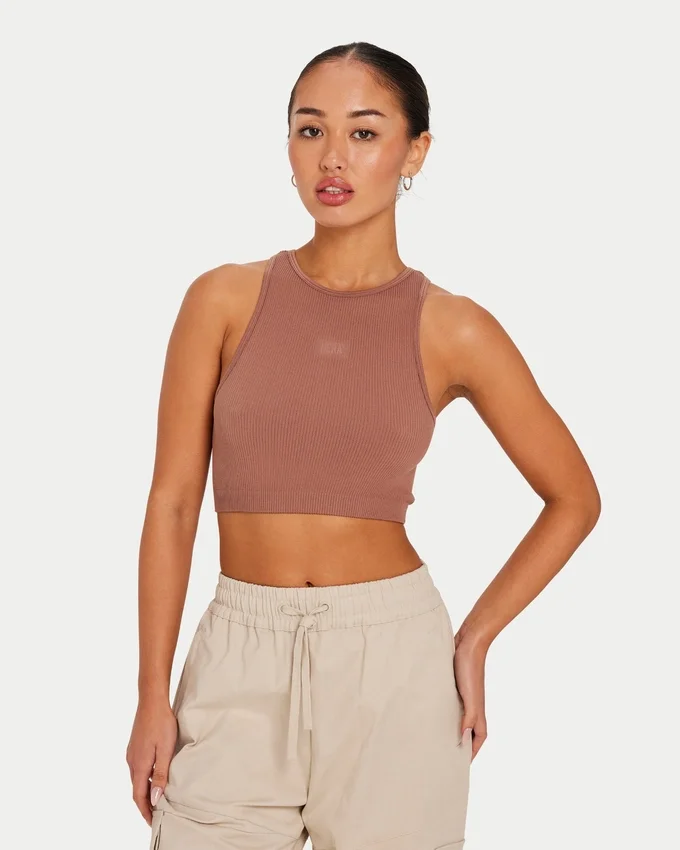 Damen-Racer-Oberteil „Base“ – Acorn Brown Damen-Racer-Oberteil „Base“ – Acorn Brown