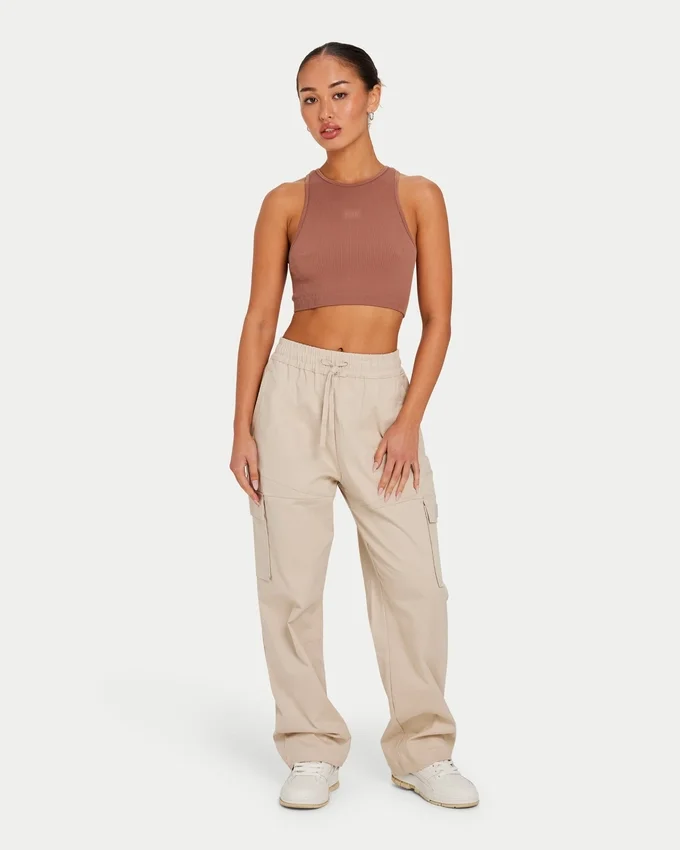 Damen-Racer-Oberteil „Base“ – Acorn Brown Damen-Racer-Oberteil „Base“ – Acorn Brown