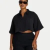 Damen-Resort-Crop-Shirt – schwarz Damen-Resort-Crop-Shirt – schwarz