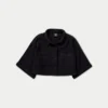 Damen-Resort-Crop-Shirt – schwarz Damen-Resort-Crop-Shirt – schwarz