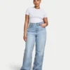 Damenweite Jeans – Hellblau