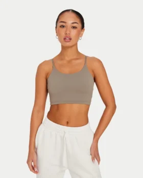 Essential Crop-Top für Damen – Marsh Grey