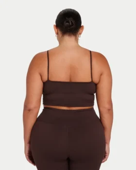 Essential Crop-Top für Damen – schieferbraun