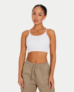 Essential Crop-Top für Damen – Weiß